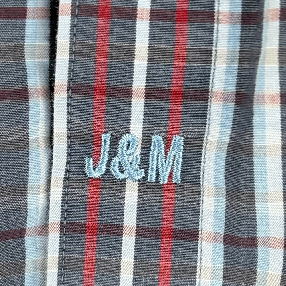 Johnston & Murphy Tailored Fit Men's XL Plaid Long Sleeve Button Down Cotton - Picture 7 of 7